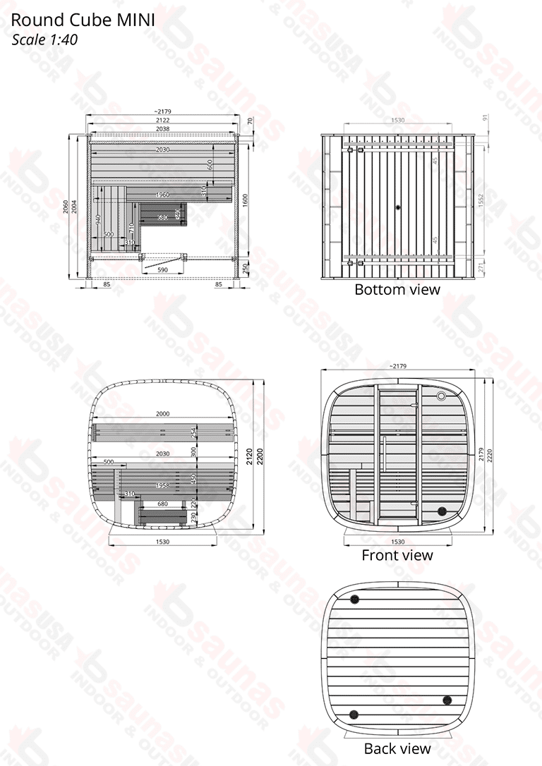 Round Cube MINI Outdoor Sauna Kit
