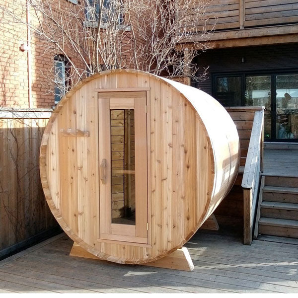Barrel Sauna -7' Diameter - Western Red Cedar -Knotty - 8'