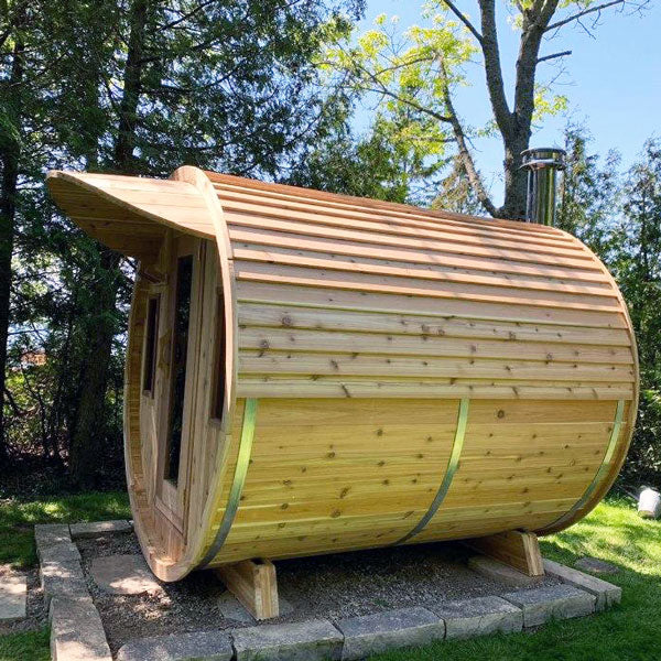 Barrel Sauna -7' Diameter - Western Red Cedar -Knotty - 8'