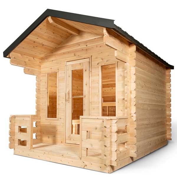 Canadian Timber Georgian Cabin Sauna - with porch