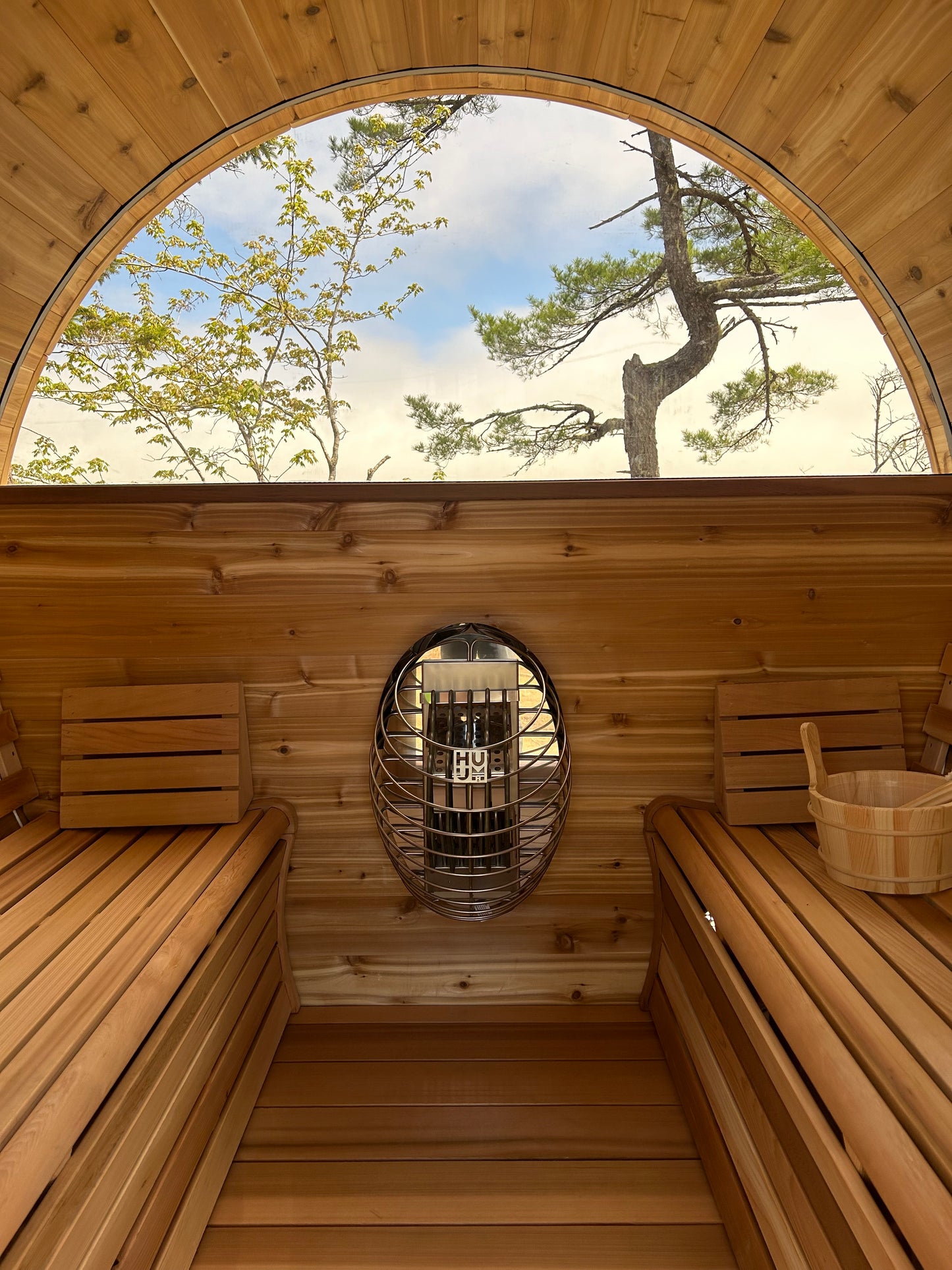 Barrel Sauna -7' Diameter - Western Red Cedar -Knotty - 8'