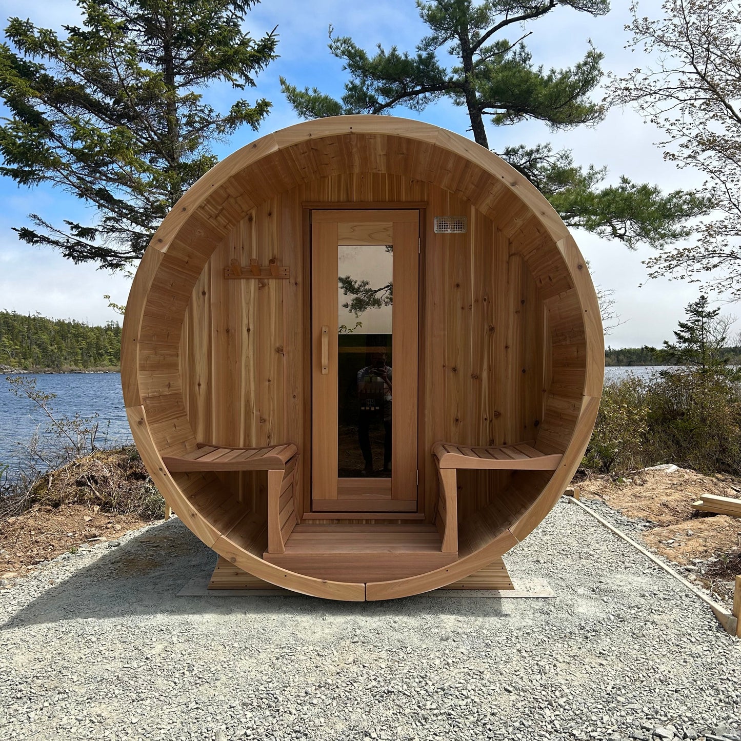 Barrel Sauna -7' Diameter - Western Red Cedar -Knotty - 8'