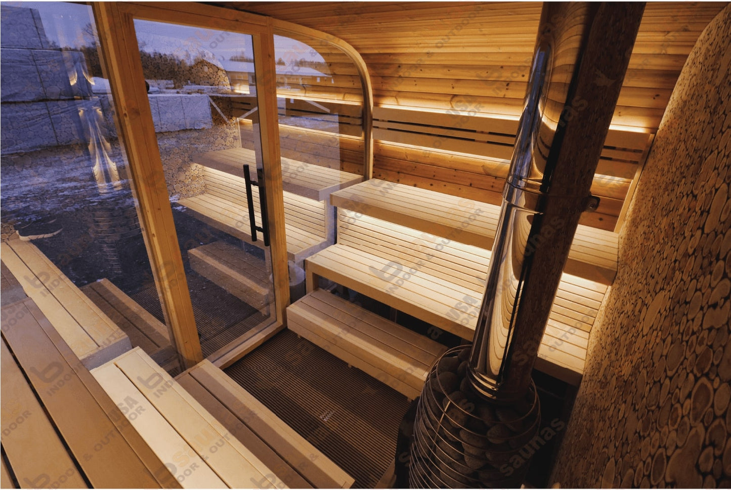Round Cube SINGLE Outdoor Sauna Kit