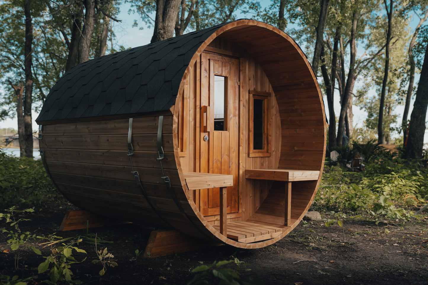 Scandinavian Rustik Outdoor Barrel Sauna