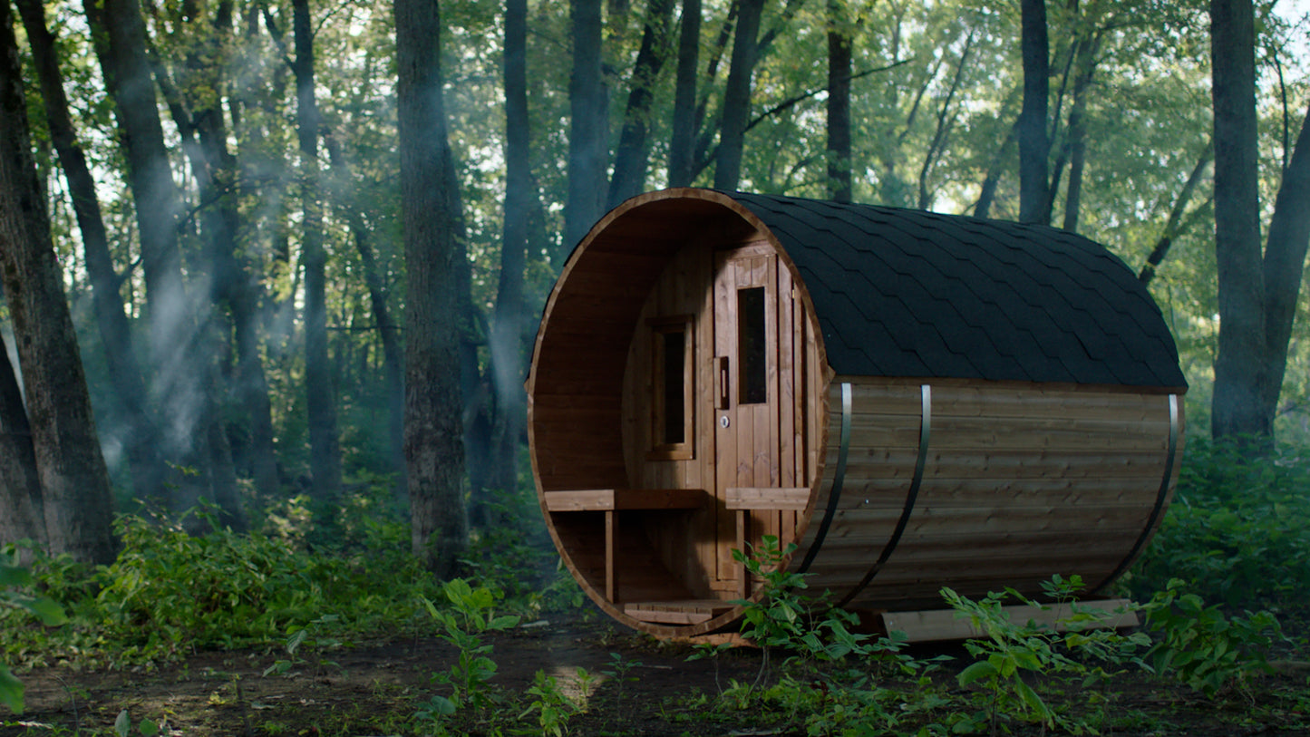 Scandinavian Rustik Outdoor Barrel Sauna