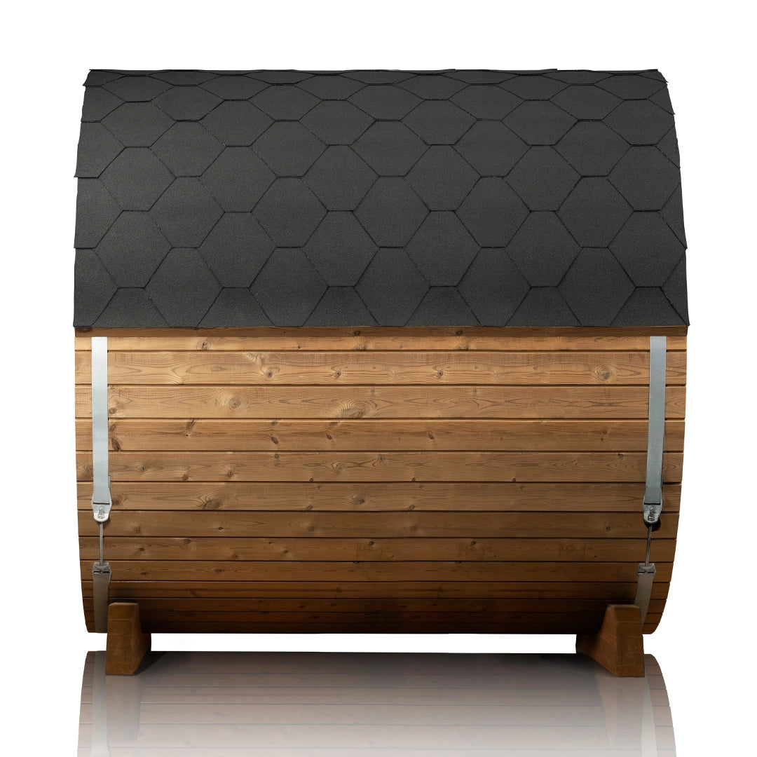 Scandinavian Odyssey Outdoor Barrel Sauna With Tiered Benches