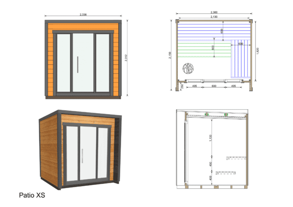 Patio XS Outdoor Prefab Sauna Cabin Kit