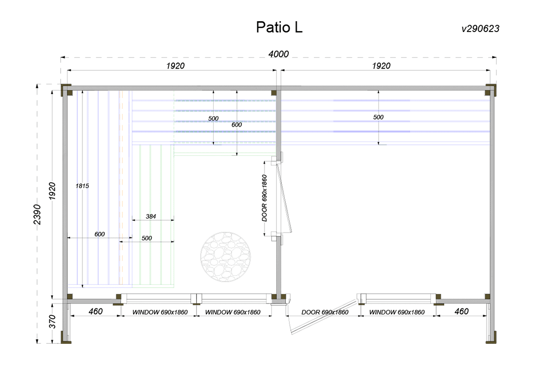 Patio L Outdoor Sauna Cabin Kit