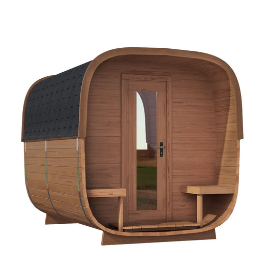 2.8 Cube Square Prefab Outdoor Sauna Kit with Porch
