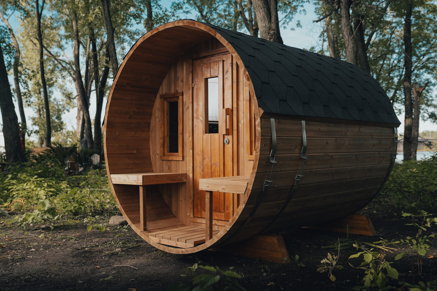 Scandinavian Rustik Outdoor Barrel Sauna